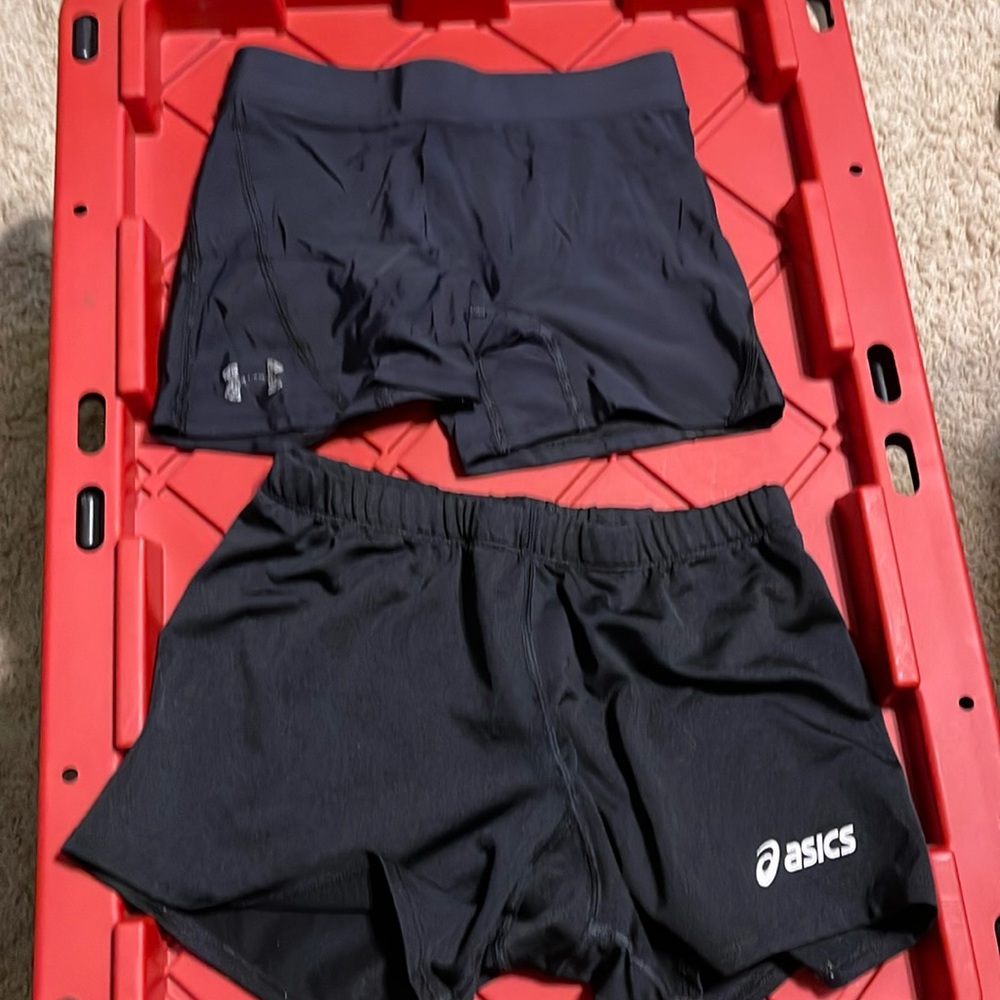 XS volleyball/running shorts UA & ASICS
